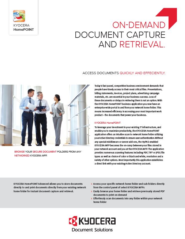 Kyocera Software Capture And Distribution Homepoint Advanced Data Sheet Thumb, Alternative Business Concepts, Kyocera, Epson, Microsoft, VOIP, IT, Arcata, Samoa