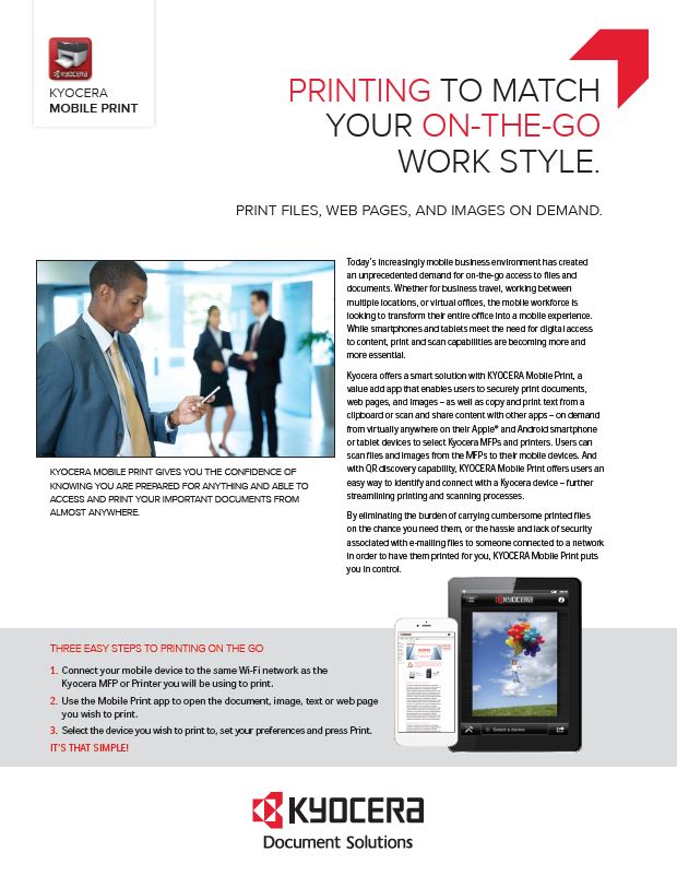 Kyocera Software Mobile And Cloud Kyocera Mobile Print Data Sheet Thumb, Alternative Business Concepts, Kyocera, Epson, Microsoft, VOIP, IT, Arcata, Samoa