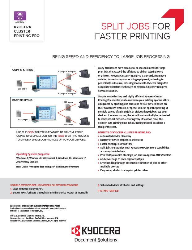 Kyocera Software Output Management Kyocera Cluster Printing Pro Data Sheet Thumb, Alternative Business Concepts, Kyocera, Epson, Microsoft, VOIP, IT, Arcata, Samoa